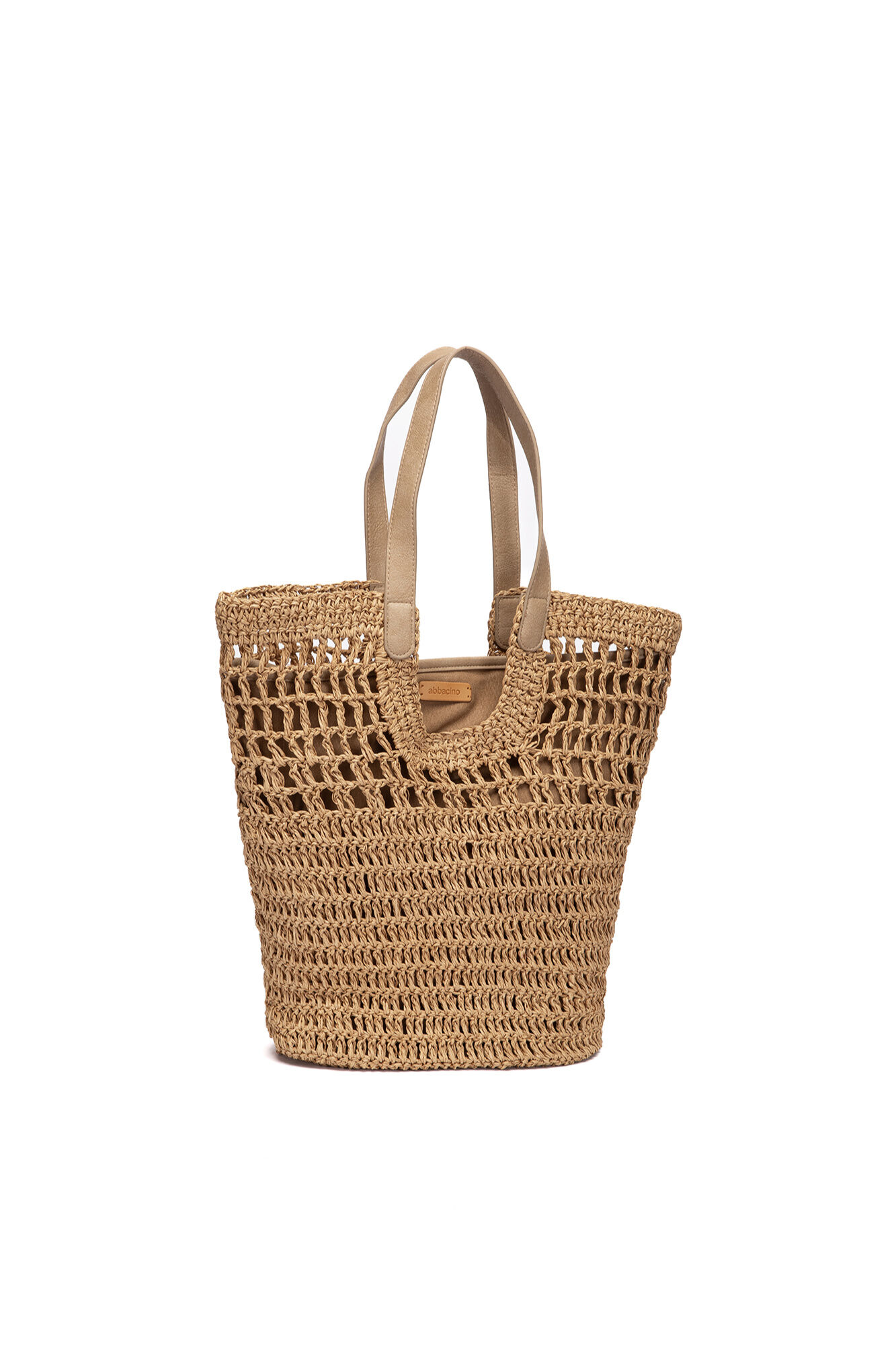 Abbacino  Cesto de r&aacute;fia camel