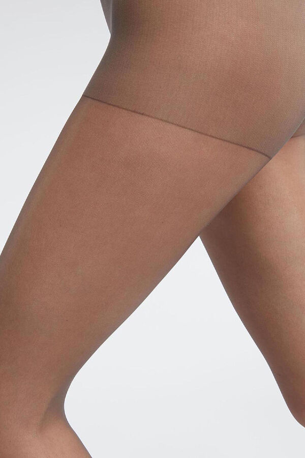 Dim Pack of 2 satin-finish opaque tights 15 Deniers nude