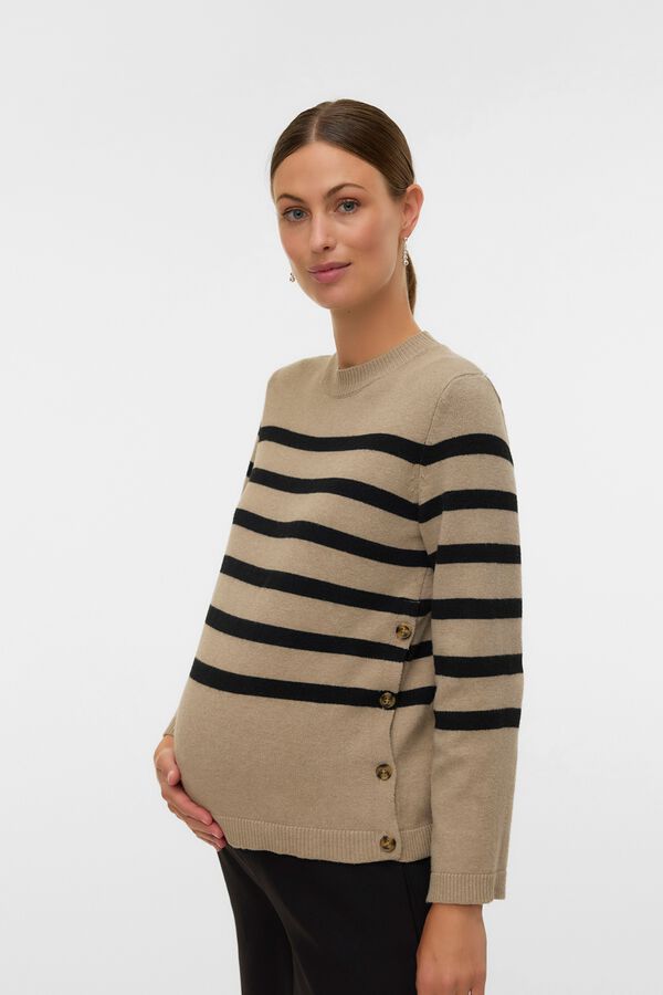 Mamalicious Striped maternity jumper nude