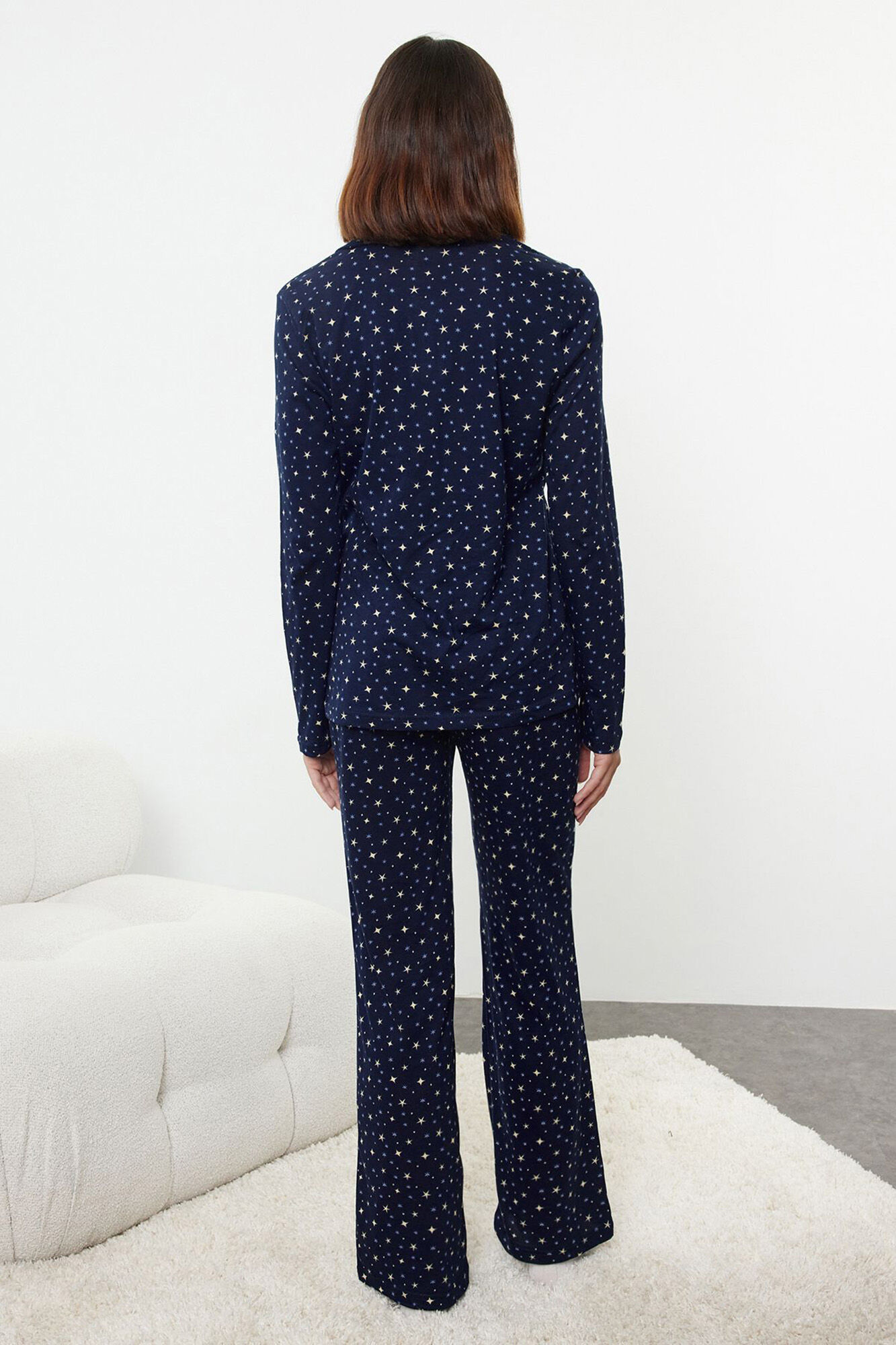 Trendyol Conjunto pijama estrellas azul