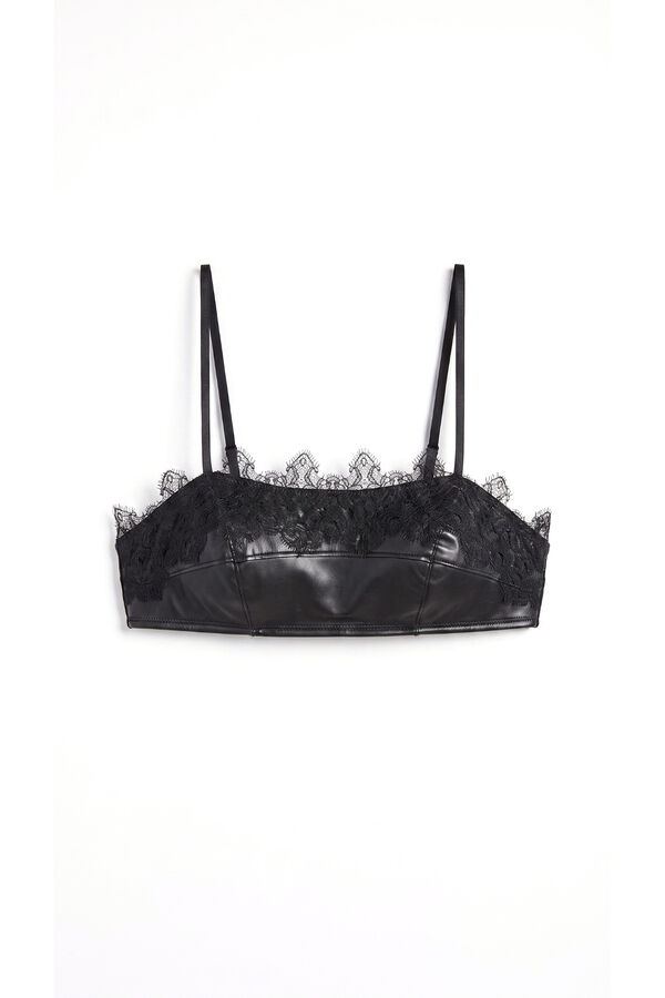 Women'secret Black lace horizontal top bra black