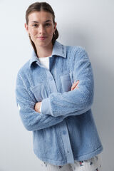 Women'secret Snoopy fluffy short robe blue