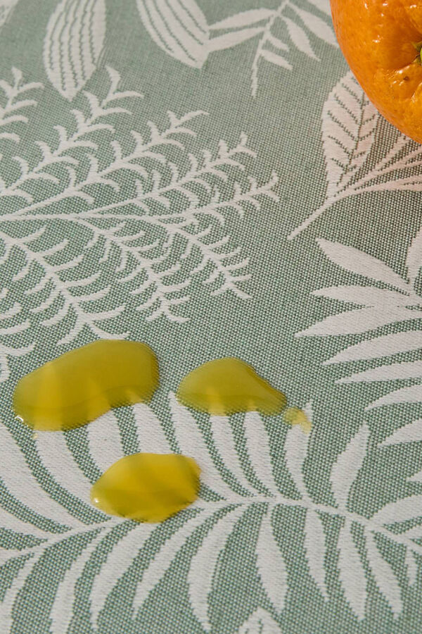 Textura Mantel antimanchas jacquard verde