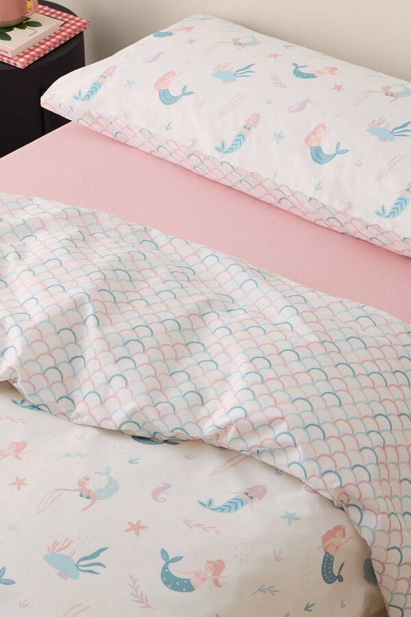 Textura Mermaid print duvet cover white