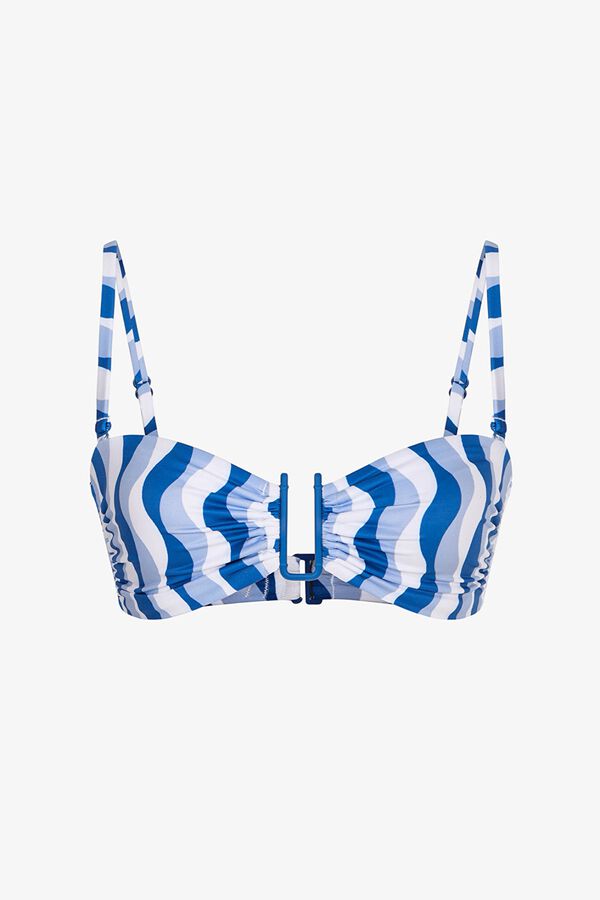 Penti Wavy print bandeau bikini top printed