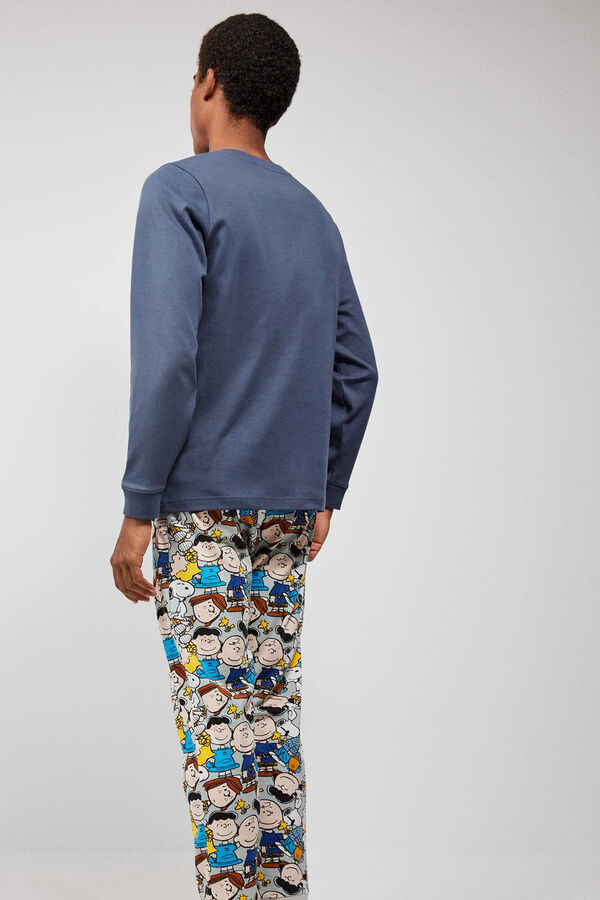 Gisela Snoopy men's long pajamas Grau