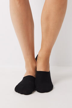 Womensecret Unsichtbare Socken mit schwarzem Stern Schwarz