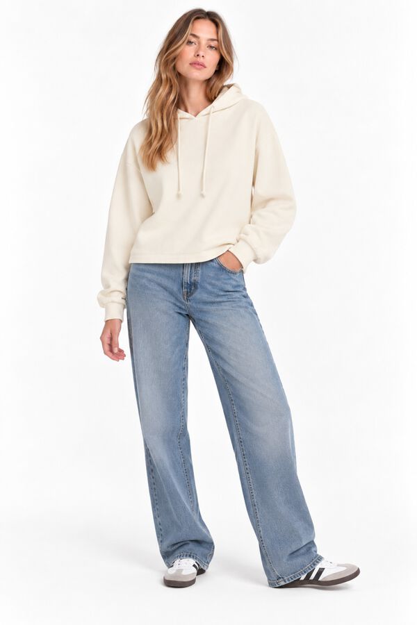 Pieces Basic sweatshirt hood brown