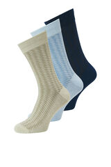 Jack & Jones Pack of 3 ribbed cotton socks blue