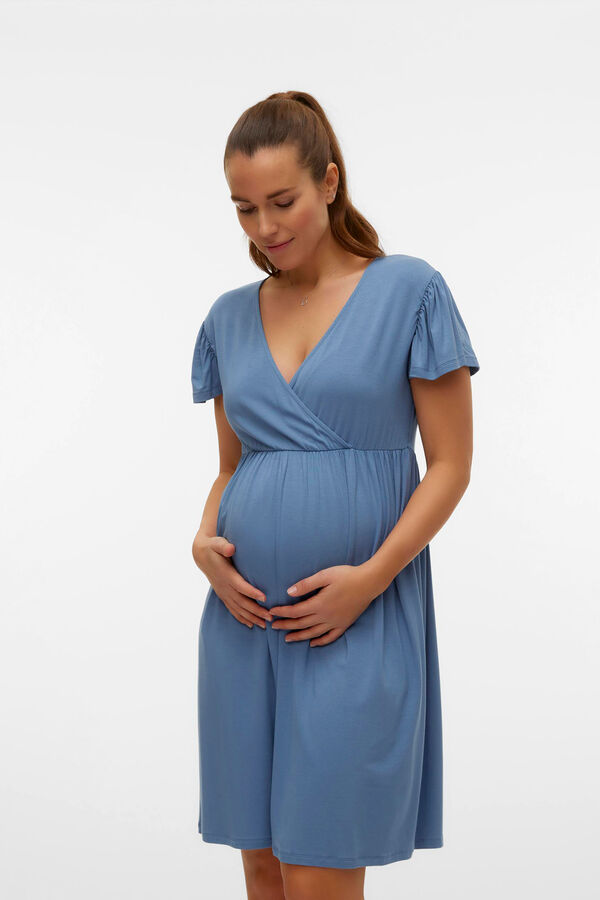 Womensecret Vestido corto maternity y lactancia azul