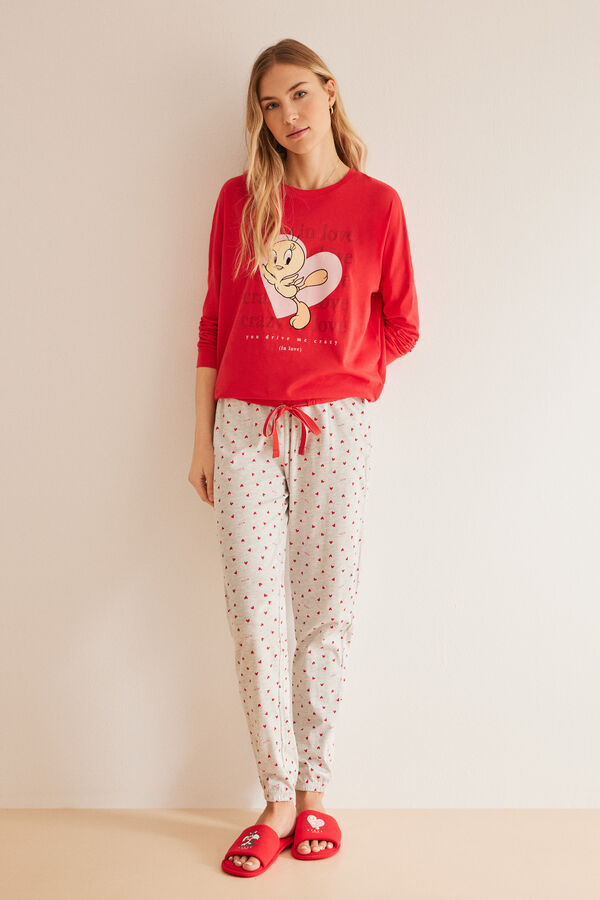 Womensecret 100% cotton Tweety pyjamas red