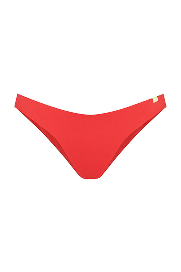 Womensecret Coral ruched Brazilian bikini bottoms red
