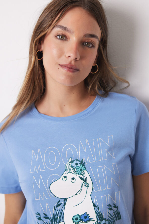 Womensecret Moomin 100% cotton Capri long pyjamas blue