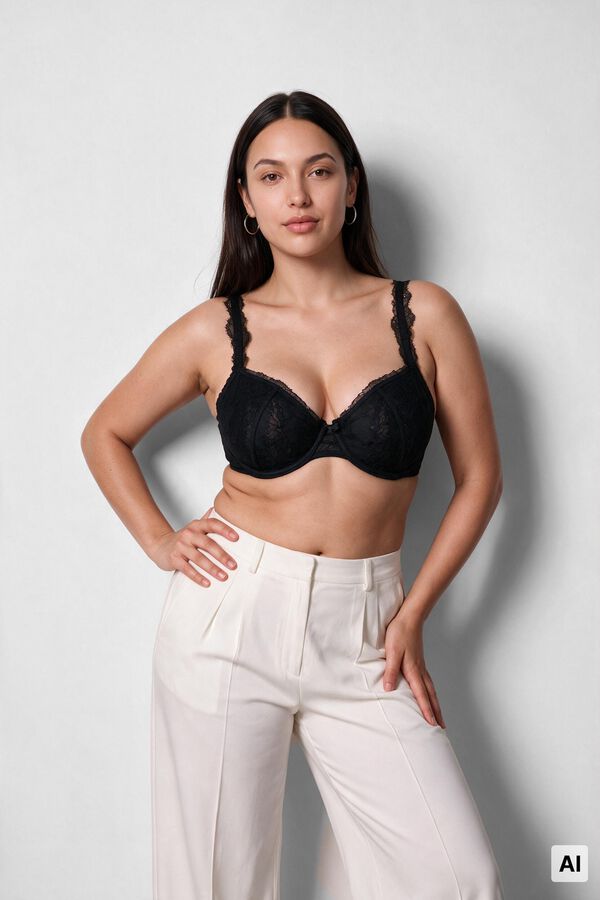 Women'secret Black lace classic bra PRETTY black