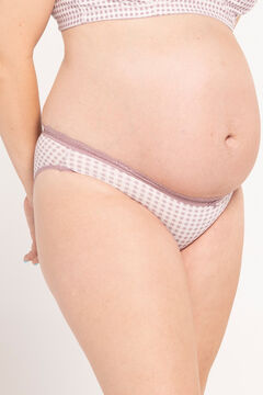 Womensecret Cotton gingham print maternity panty pink