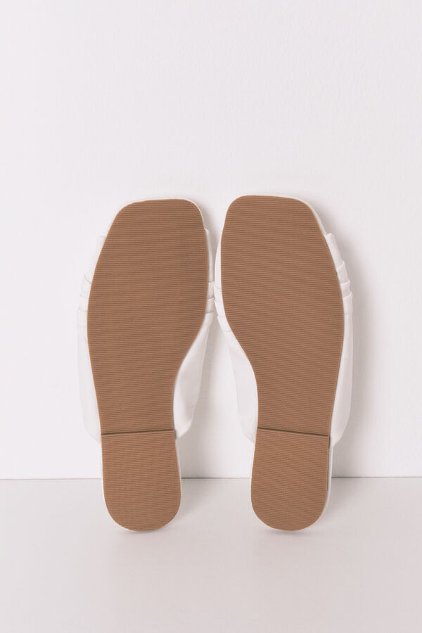 Women'secret Satin mule slippers in White beige