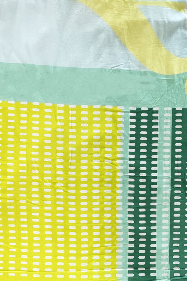 Womensecret Cotton beach towel with green geometric print zöld