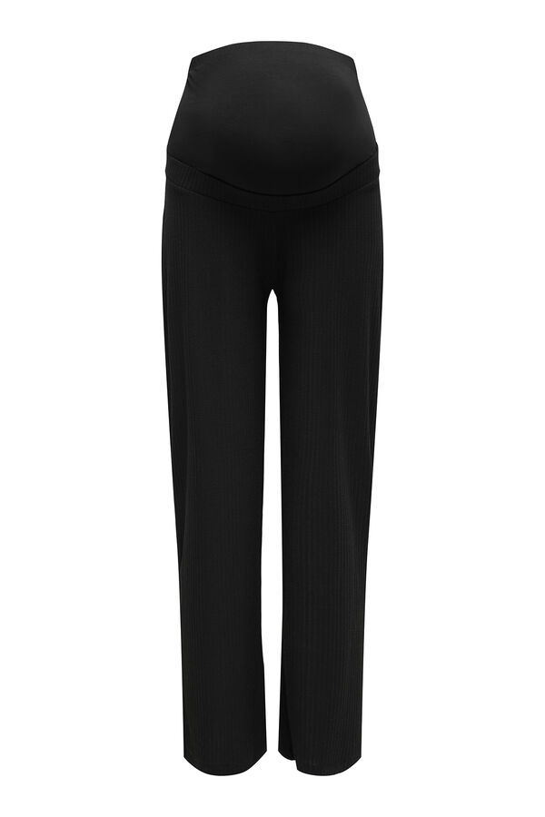 Only Maternity Cal&ccedil;a pr&eacute;-mam&atilde; de cintura alta com corte largas preto