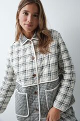 Women'secret Grey plaid short robe grey