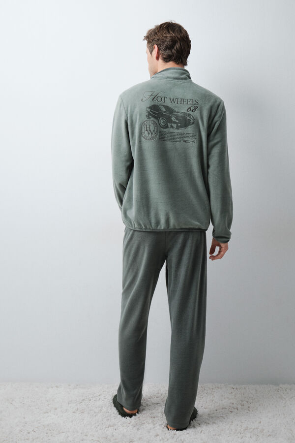 Women'secret Men's fleece long pyjamas green