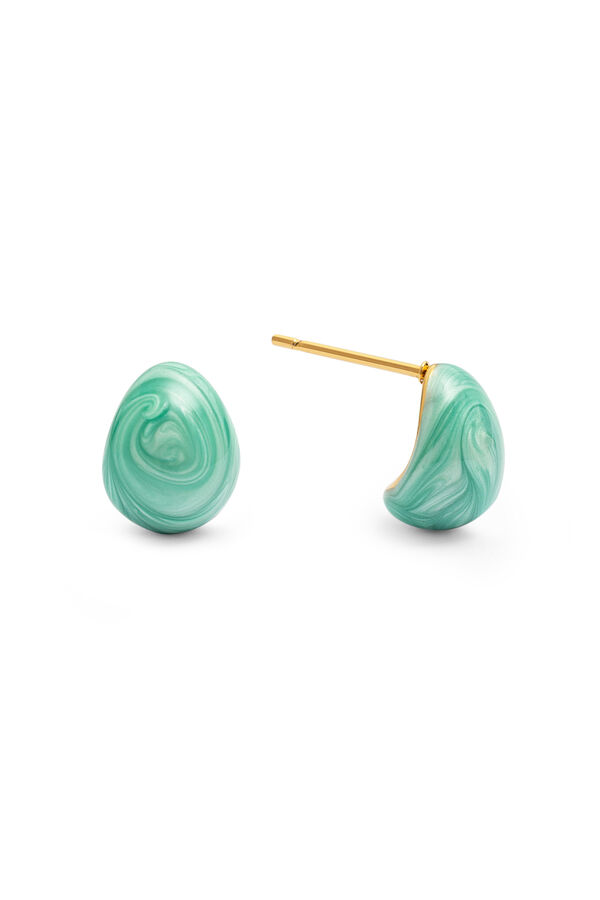 Singularu Pendientes Gota Enamel Alea Acero Ba&ntilde;o Oro amarillo