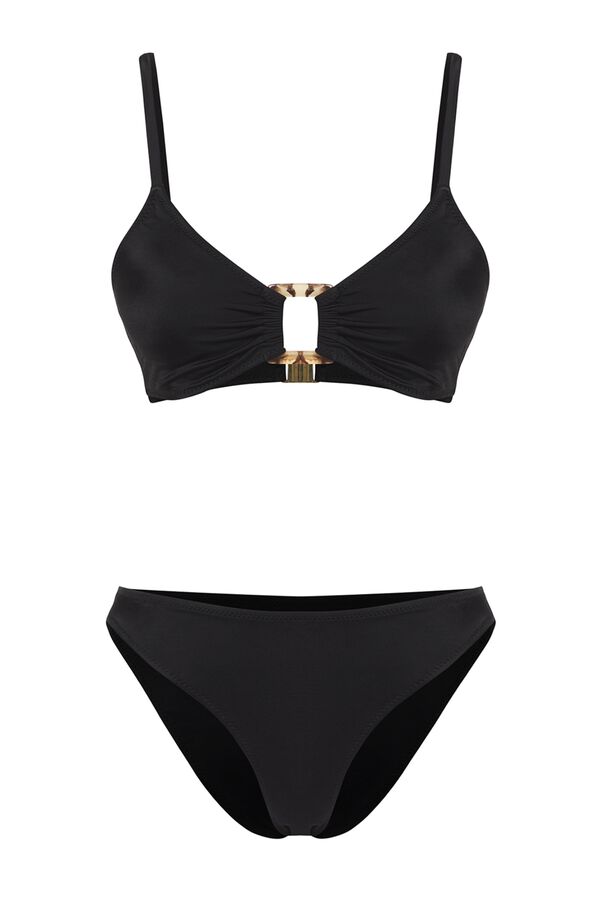 Trendyol Classic triangle bikini set black