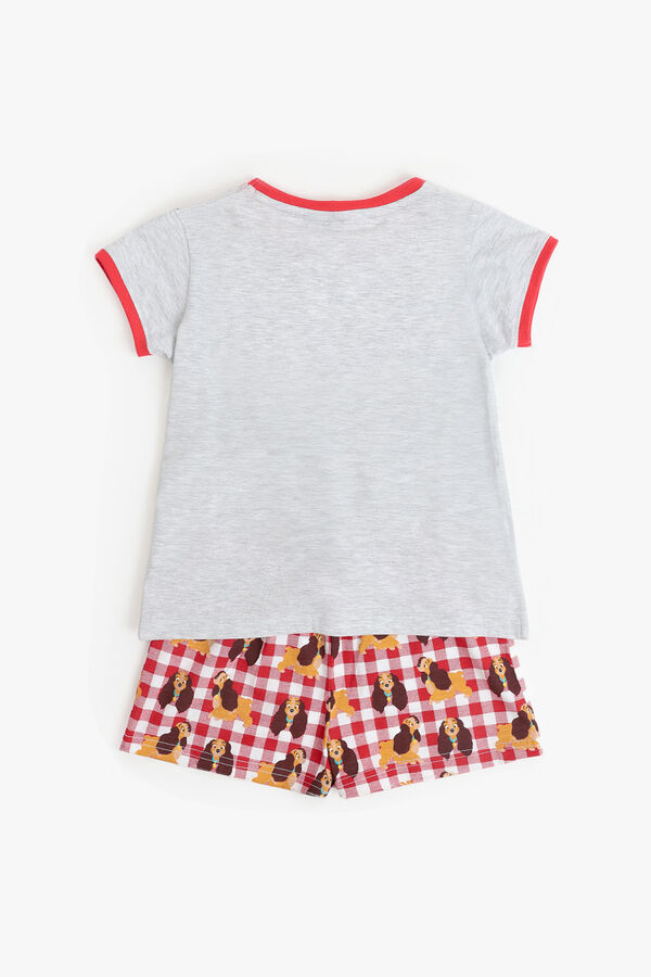 Admas Ladynd the tramp Disney short pajamas red