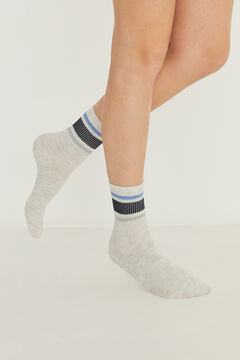 Womensecret Pack of 3 pairs of striped socks grey