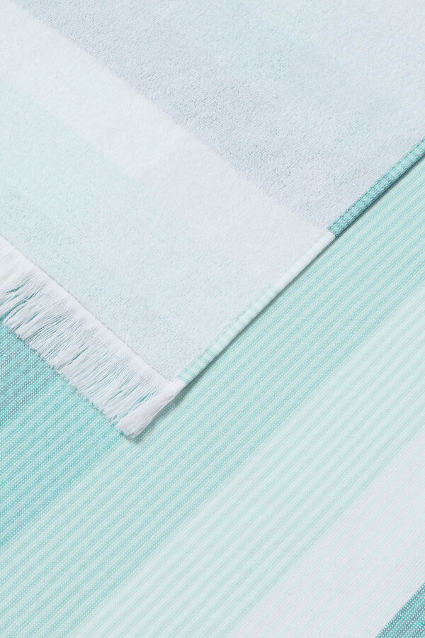 Womensecret Striped fabric and terrycloth beach towel kék