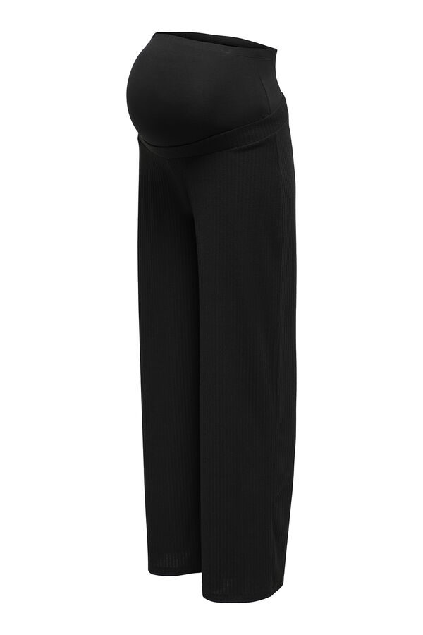 Only Maternity Cal&ccedil;a pr&eacute;-mam&atilde; de cintura alta com corte largas preto