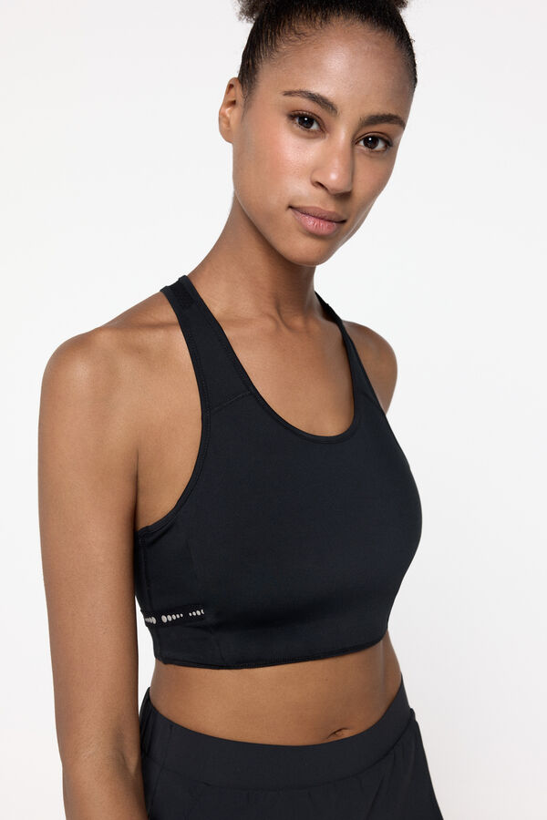 Only Play Sujetador deportivo reversible negro/estampado negro