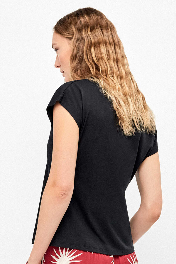 Gisela Camiseta manga sisa sat&eacute;n azul