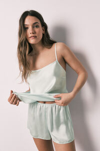 Women'secret Green Pijama scurt satin