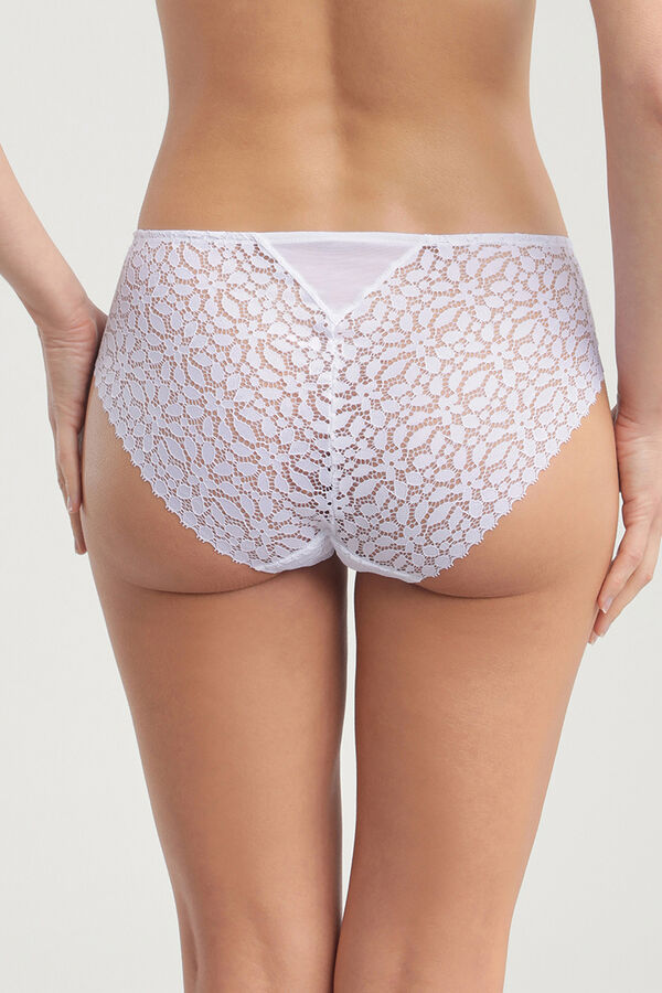 Womensecret Daily Dentelle floral lace no-show panty fehér