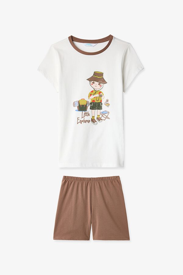 Penti Lot de 2 pyjamas courts enfant camping vert