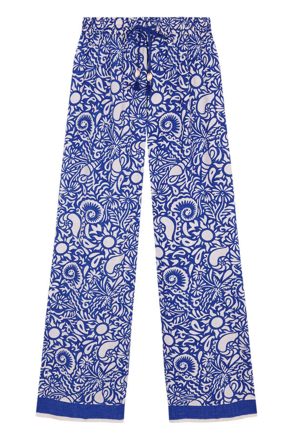 Womensecret All-over shells viscose trousers blue