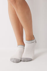 Womensecret Chaussettes courtes lurex blanches blanc