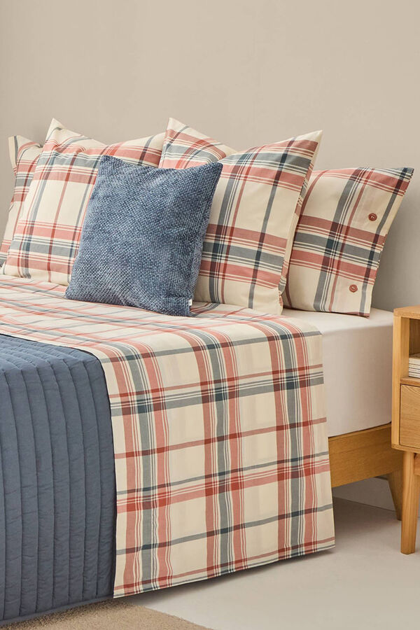 Textura S&aacute;bana de cuadros estampado