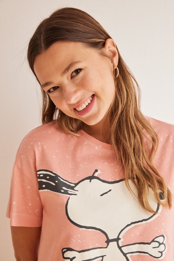 Womensecret Pijama curto 100% algodão rosa Snoopy rosa