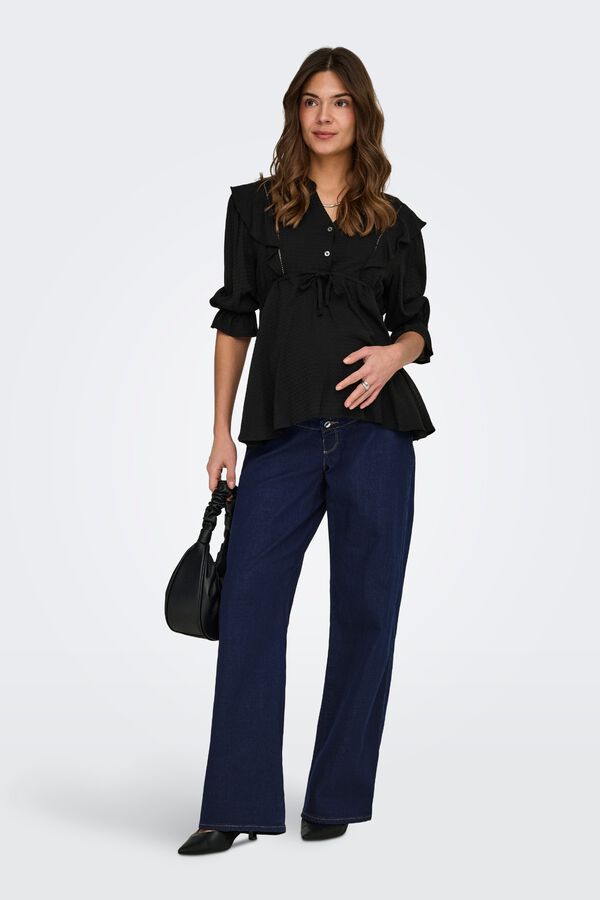 Only Maternity Wide leg maternity jeans blue