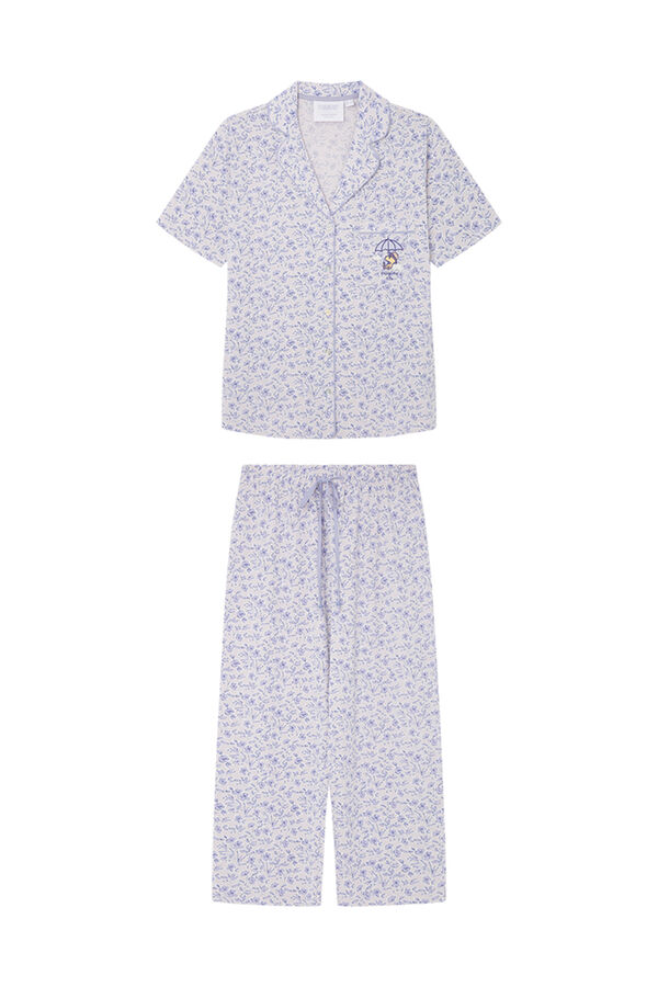 Womensecret Pyjama chemise 100 % coton lilas Snoopy rose