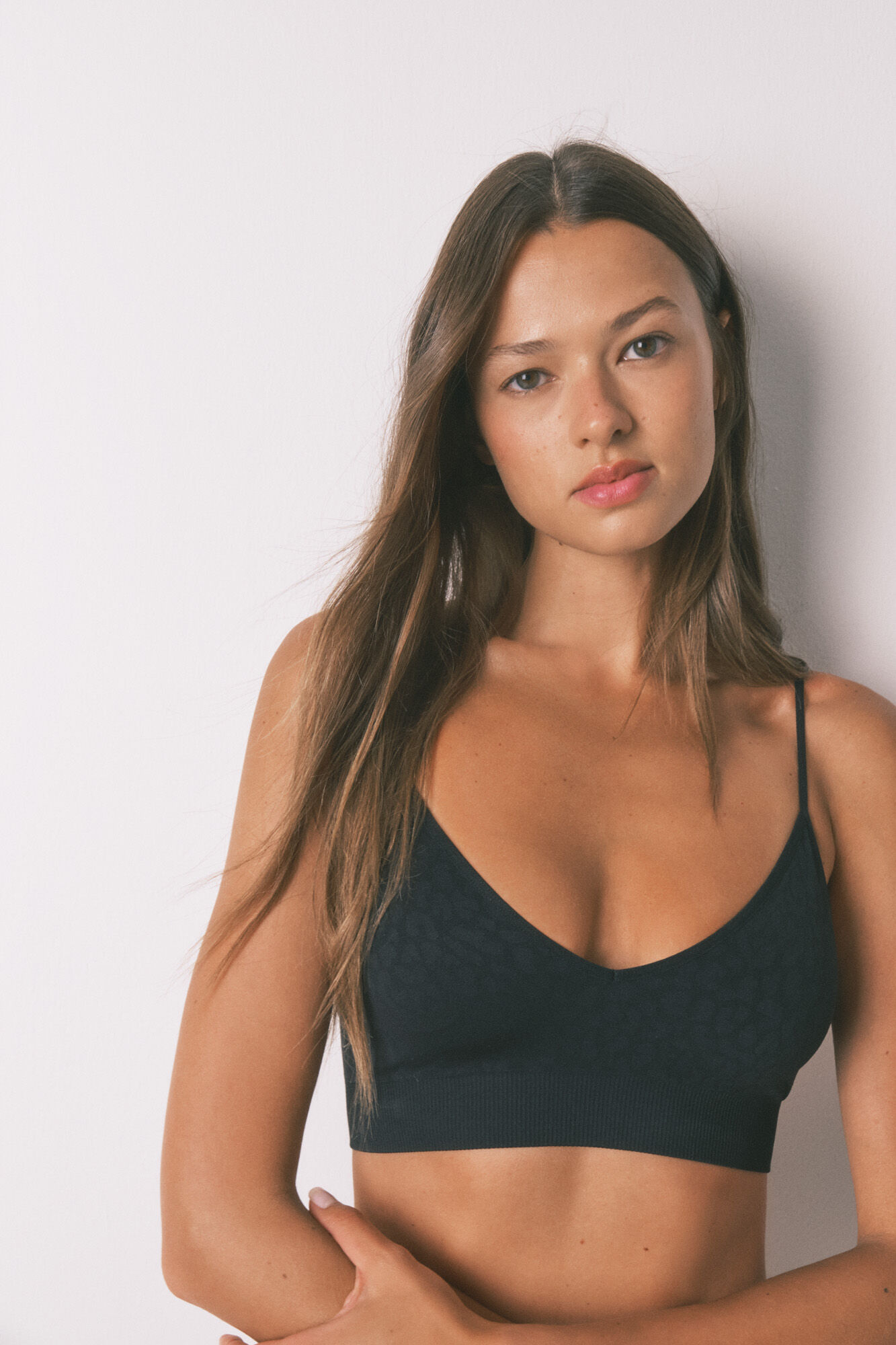 Women'secret Top sin costuras NATURAL animal print negro