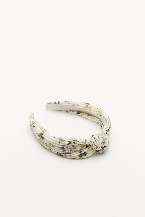 Womensecret Haarband Knoten Blumen Weiß Naturweiß