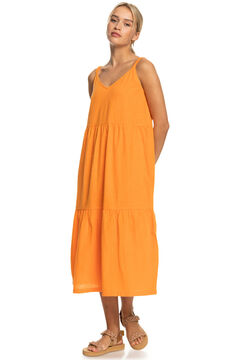 Womensecret Waiting Line - Vestido de Longitud Media para Mujer naranja