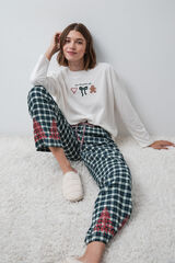 Women'secret Green plaid pyjamas trousers with detail green