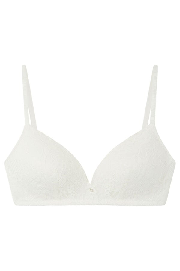 Womensecret LOVELY White lace triangle bra 