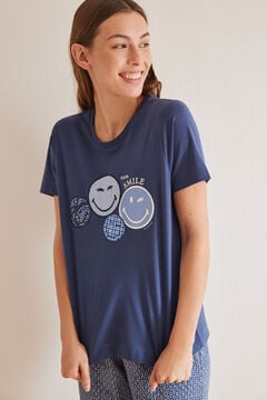 Womensecret 100% cotton SmileyWorld ® T-shirt blue
