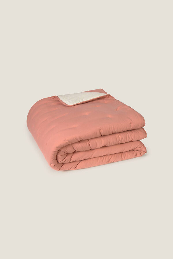 Textura Einfarbig Wendbar mit Punkten Rosa