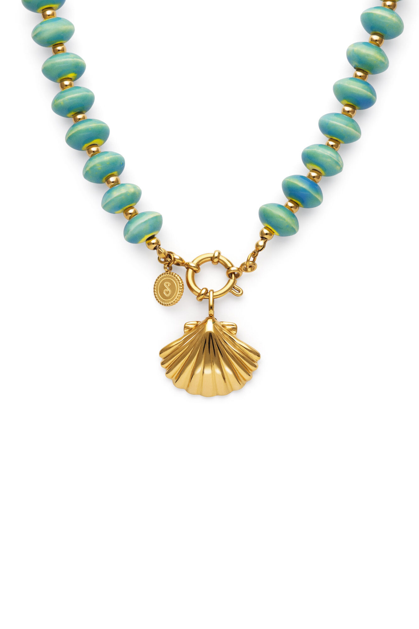 Singularu Collar Shelly Acero Ba&ntilde;o Oro