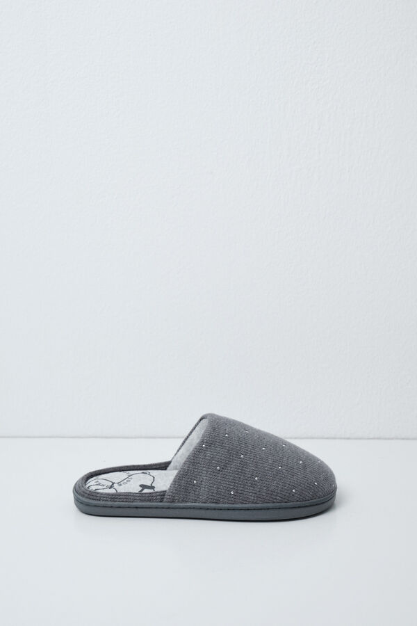 Women'secret Grey Snoopy studded slippers grey